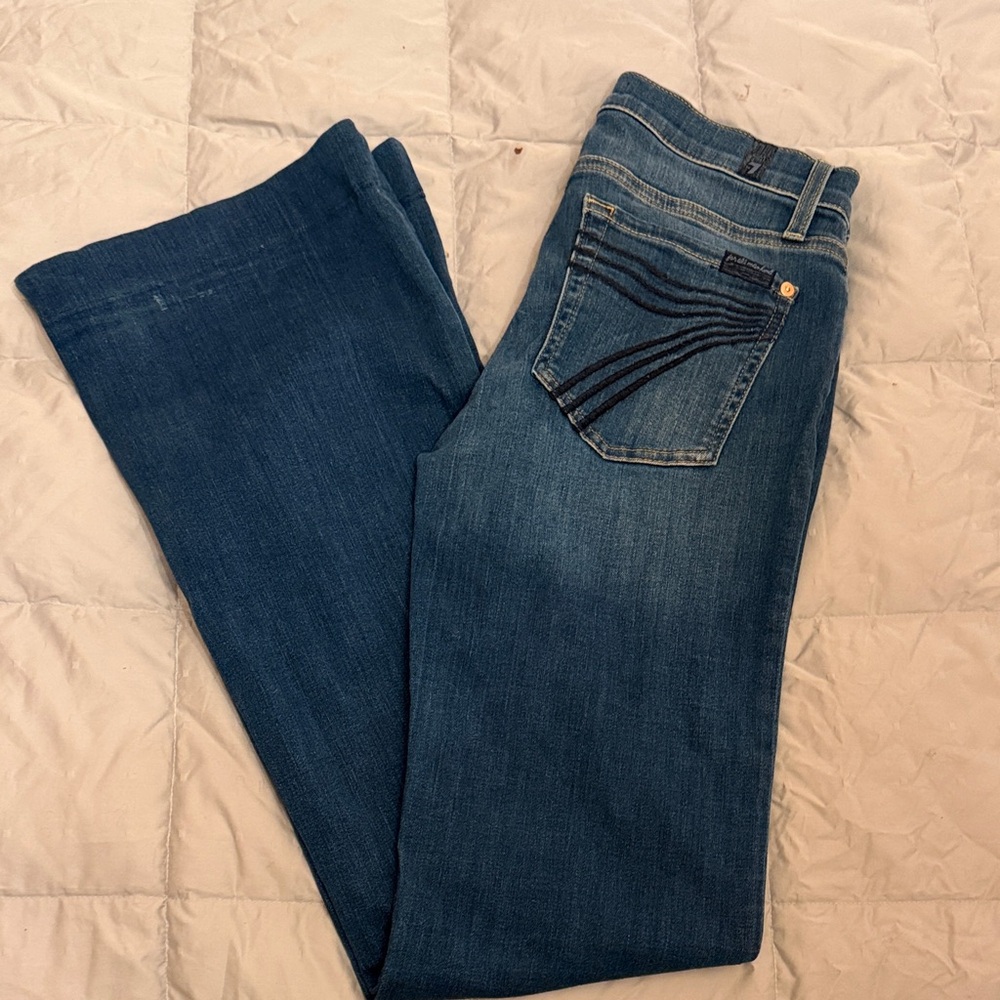 7 For All Mankind Dark Blue Flare Jeans